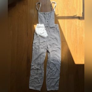 Vintage white cotton overalls